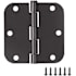 Design House 3-1/2" x 3-1/2" Butt 5/8" Radius Corner Surface Mount Door Hinge - Pack of 3 Matte Black