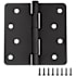 Design House 4" x 4" Butt 1/4" Radius Corner Surface Mount Door Hinge - Pack of 3 Matte Black