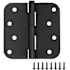 Design House 4" x 4" Butt 5/8" Radius Corner Surface Mount Door Hinge - Pack of 3 Matte Black