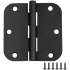 Design House 3-1/2" x 3-1/2" Plain Bearing 5/8" Radius Corner Surface Mount Door Hinge - Pack of 12 Matte Black