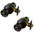 Design House Terrace Privacy Door Knob Set with Round Rose - Pack of 2 Oil Rubbed Bronze