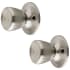 Design House Terrace Single Dummy Door Knob with Round Rose - Pack of 2 Satin Nickel