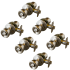 Design House Terrace Privacy Door Knob Set with Round Rose - Pack of 6 Satin Nickel