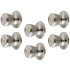 Design House Terrace Single Dummy Door Knob with Round Rose - Pack of 6 Satin Nickel