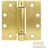 Design House 4-1/2" Wide Spring Square Corner Surface Mount Door Hinge - Pair Satin Brass