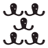 Design House Double Robe Hook - 5 Pack Matte Black