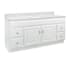 Design House Concord 61" Free Standing Single Basin Vanity Set with Cabinet and Cultured Marble Vanity Top White