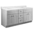 Design House Brookings 61" Free Standing Double Basin Vanity Set with Cabinet and Cultured Marble Vanity Top Gray