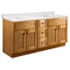 Design House Brookings 61" Free Standing Double Basin Vanity Set with Cabinet and Cultured Marble Vanity Top Modern Birch