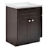 Design House Brookings 25" Free Standing Single Basin Vanity Set with Cabinet and Cultured Marble Vanity Top Espresso