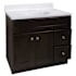 Design House Brookings 37" Free Standing Single Basin Vanity Set with Cabinet and Cultured Marble Vanity Top Espresso