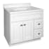 Design House Brookings 36" Free Standing Single Basin Vanity Set with Cabinet and Cultured Marble Vanity Top White