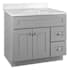 Design House Brookings 36" Free Standing Single Basin Vanity Set with Cabinet and Cultured Marble Vanity Top Gray