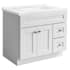 Design House Brookings 37" Free Standing Single Basin Vanity Set with Cabinet and Cultured Marble Vanity Top White