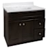 Design House Brookings 37" Free Standing Single Basin Vanity Set with Cabinet and Cultured Marble Vanity Top Espresso