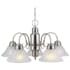 Design House Millbridge 5 Light 22" Wide Chandelier with Frosted Glass Shades Satin Nickel