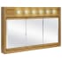 Design House Richland 48" Framed Triple Door Mirrored Medicine Cabinet with 6 Lights Nutmeg Oak