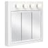 Design House Concord 30" Framed Triple Door Mirrored Medicine Cabinet with 4 Lights White