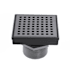 Design House 4" Square Shower Drain Matte Black