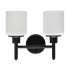 Design House Aubrey 2 Light 13" Wide Vanity Light with Frosted Glass Shades Matte Black