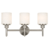 Design House Aubrey 3 Light 11" Tall Wall Sconce with Frosted Glass Shades Satin Nickel