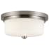 Design House Aubrey 2 Light 13" Wide Flush Mount Drum Ceiling Fixture with Frosted Glass Shade Satin Nickel