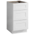 Design House Brookings 18" Wide x 34-1/2" High Base Cabinet with Three Drawers White