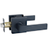 Design House Karsen Passage Door Lever Set with Square Rose Matte Black