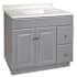Design House Wyndham 36" Free Standing Single Basin Vanity Set with Cabinet and Cultured Marble Vanity Top Gray