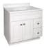 Design House Brookings 37" Free Standing Single Basin Vanity Set with Cabinet and Cultured Marble Vanity Top White