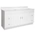 Design House Concord 61" Free Standing Double Basin Vanity Set with Cabinet and Cultured Marble Vanity Top Solid White