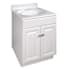 Design House Wyndham 24" Free Standing Single Basin Vanity Set with Cabinet and Cultured Marble Vanity Top White