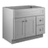 Design House Brookings 36" Single Free Standing Wood Vanity Cabinet Only - Less Vanity Top with Two Drawers Gray