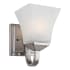 Design House Torino 8" Tall Bathroom Sconce with Frosted Glass Shade Satin Nickel