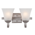 Design House Torino 2 Light 14" Wide Vanity Light with Frosted Glass Shades Satin Nickel