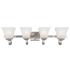 Design House Torino 4 Light 31" Wide Vanity Light with Frosted Glass Shades Satin Nickel