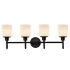 Design House Aubrey 30" Wide Vanity Light with Frosted Glass Shade Matte Black