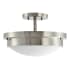 Design House Harris 2 Light 13" Wide Semi-Flush Ceiling Fixture Satin Nickel