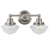 Design House Schoolhouse 2 Light 17" Wide Bathroom Vanity Light with Seedy Glass Shades Satin Nickel