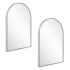 Design House Maeve 24" W x 36" H Modern Arched Aluminum Framed Bathroom Wall Mirror Brushed Silver