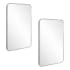Design House Isla 24" W x 36" H Modern Rectangular Aluminum Framed Bathroom Wall Mirror Brushed Silver