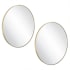 Design House Kenna 28" Diameter Modern Circular Aluminum Framed Bathroom Wall Mirror Brushed Gold