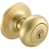 Design House Cambridge Single Cylinder Keyed Entry Door Knob Set with Round Rose Satin Gold
