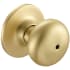 Design House Cambridge Privacy Door Knob Set with Round Rose Satin Gold