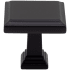 DesignPerfect Contemporary Sleek Pack of (10) 1-3/16 Inch Stepped Square Cabinet Knobs / Drawer Knobs Black