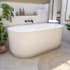 DreamLine Encore 66" Free Standing Acrylic Soaking Tub with Center Drain, Drain Assembly, and Overflow White / Brushed Brass