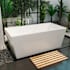 DreamLine Allure 59" Free Standing Acrylic Soaking Tub with Center Drain, Drain Assembly, and Overflow White / Brushed Brass
