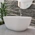 DreamLine Essence 65" Free Standing Acrylic Soaking Tub with Center Drain, Drain Assembly, and Overflow White / Brushed Brass