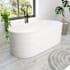 DreamLine Infinity Z 67" Free Standing Acrylic Soaking Tub with Center Drain, Drain Assembly, and Overflow White