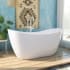 DreamLine Nile 59" Free Standing Acrylic Soaking Tub with Center Drain and Overflow White
